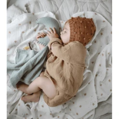 Mushie Knuffeldeken Mousseline Maan Roman Green -Roba || Alvi || Pinolino Winkel mushie knuffeldeken mousseline maan roman green a401232 1