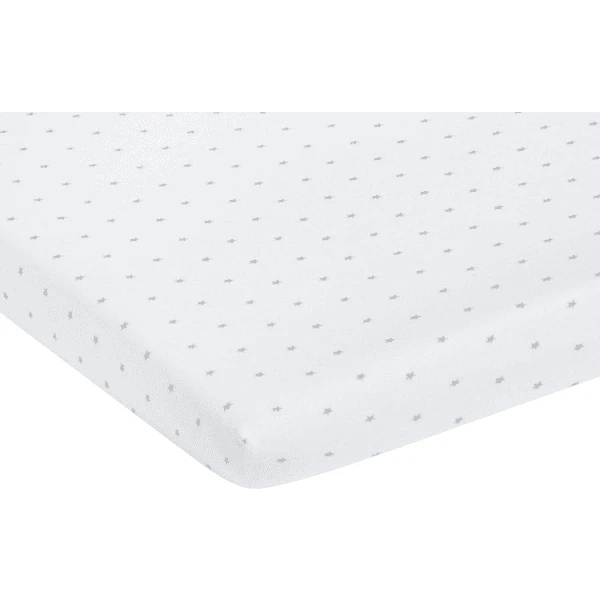 Pinolino Hoeslaken Voor Wieg Jersey Sterren Grijs / Wit 2 Stuks 3 Pinolino Hoeslaken Voor Wieg Jersey Sterren Grijs / Wit 2 Stuks