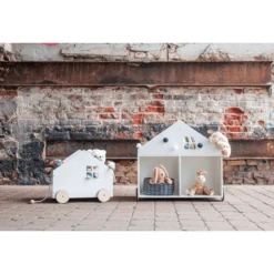 Pinolino Kinderboekenkast Met Wieltjes Hus" , Wit -Roba || Alvi || Pinolino Winkel pinolino kinderboekenkast met wieltjes hus wit a347355 4