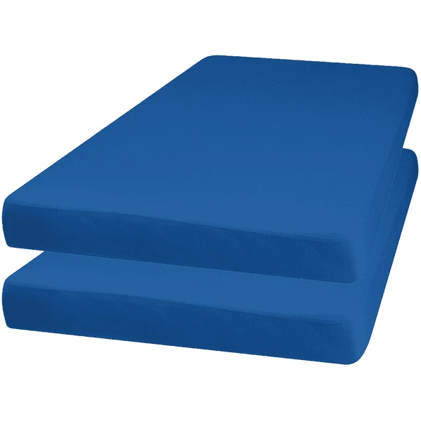 Playshoes Jersey Hoeslaken 2-pack Blauw 4 Playshoes Jersey Hoeslaken 2-pack Blauw - Afbeelding 2