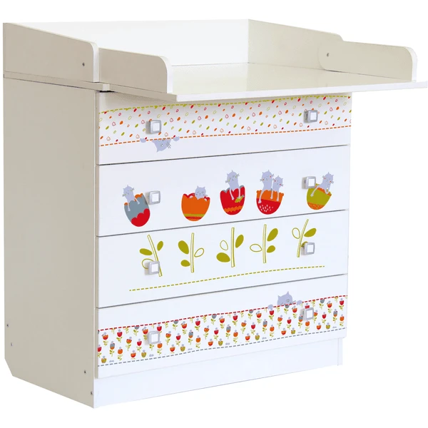 Polini Kinderen Babyverkleedtoestel Simple 1580 Wit Met Katten 3 Polini Kinderen Babyverkleedtoestel Simple 1580 Wit Met Katten