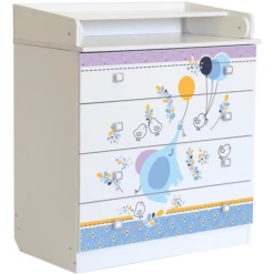 Polini Kinderen Babyverkleedtoestel Simple 1580 Wit Met Olifant -Roba || Alvi || Pinolino Winkel polini kinderen babyverkleedtoestel simple 1580 wit met olifant a266957 4