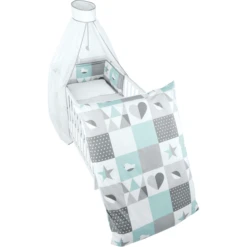 Roba Beddengoed Set 4-delig 100 X 135cm Happy Patch Mint