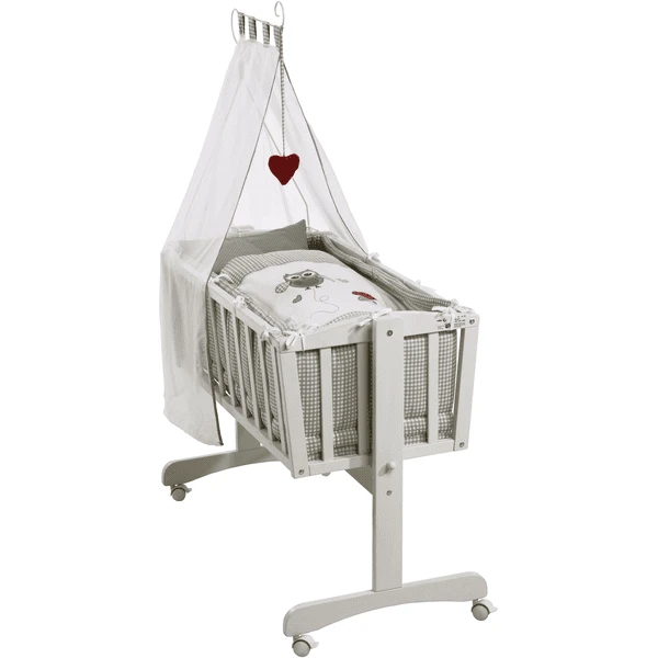 Roba Complete Wiegenset Wit Adam & Uil 3 Roba Complete Wiegenset Wit Adam & Uil