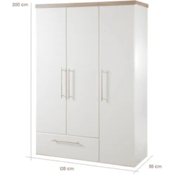 Roba Garderobekast Nele 3-deurs Wit -Roba || Alvi || Pinolino Winkel roba garderobekast nele 3 deurs wit a308628 4