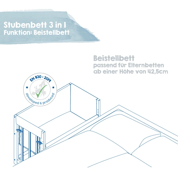 Roba Kinderbedje Little Stars 3 In 1 Wit 5 Roba Kinderbedje Little Stars 3 In 1 Wit - Afbeelding 3