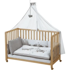 Roba Room Bed Co-sleeper Natuur Jumbotwins -Roba || Alvi || Pinolino Winkel roba room bed co sleeper natuur jumbotwins a149616 2