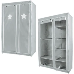 Roba Textielgarderobe XL Little Stars Grijs 9 Roba Textielgarderobe XL Little Stars Grijs -Roba || Alvi || Pinolino Winkel roba textielgarderobe xl little stars grijs a292948 2
