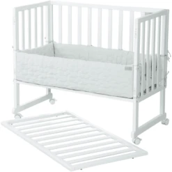 Roba Wieg & Co-sleeper 3in1 Met Barriere Frosty Green Sterren -Roba || Alvi || Pinolino Winkel roba wieg co sleeper 3in1 met barriere frosty green sterren a315565 2