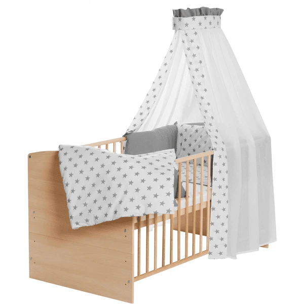 Schardt Compleet Bed Class Ic Line 70x140cm Naturel Big Stars Grijs 4 Schardt Compleet Bed Class Ic Line 70x140cm Naturel Big Stars Grijs - Afbeelding 2