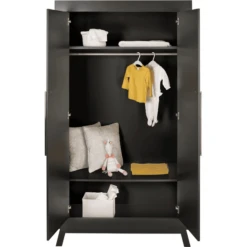 Schardt Kledingkast Miami Zwart 2-deurs -Roba || Alvi || Pinolino Winkel schardt kledingkast miami zwart 2 deurs a293273 1