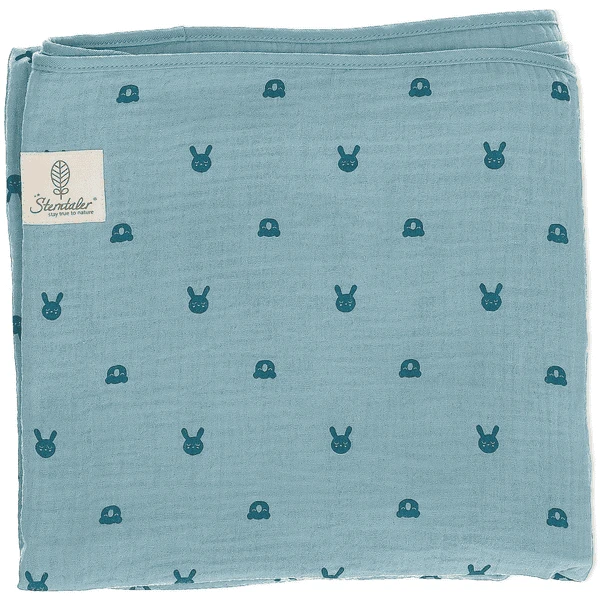 Sterntaler Mousseline Knuffeldeken Kinni+Kalla Blauw Gemêleerd 120 X 120 Cm 4 Sterntaler Mousseline Knuffeldeken Kinni+Kalla Blauw Gemêleerd 120 X 120 Cm - Afbeelding 2