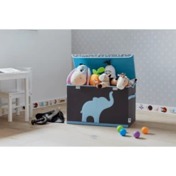 STORE !t Speelgoedkist, Grijs Met Blauwe Olifant -Roba || Alvi || Pinolino Winkel store t speelgoedkist grijs met blauwe olifant a368465 2