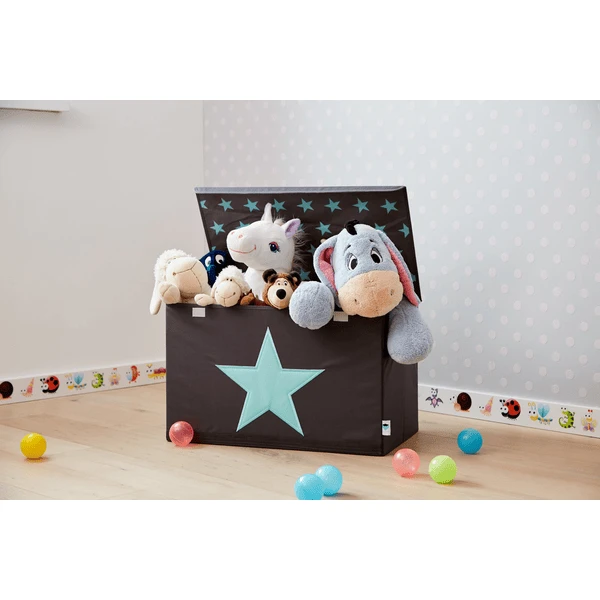 STORE !t Speelgoedkist, Grijs Met Mintgroene Ster 4 STORE !t Speelgoedkist, Grijs Met Mintgroene Ster - Afbeelding 2