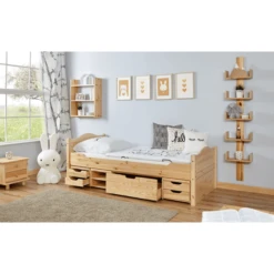 TiCAA Eenpersoonsbed Leni 90 X 200 Cm Grenen Natuur Met 4 Functionele Laden Aden -Roba || Alvi || Pinolino Winkel ticaa eenpersoonsbed leni 90 x 200 cm grenen natuur met 4 functionele laden aden a327408 3