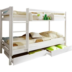 TICAA Etagenbett RENE Grenen Massief Wit -Roba || Alvi || Pinolino Winkel ticaa etagenbett rene grenen massief wit a111724 2