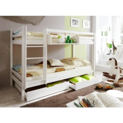 TICAA Etagenbett RENE Grenen Massief Wit -Roba || Alvi || Pinolino Winkel ticaa etagenbett rene grenen massief wit a111724 3