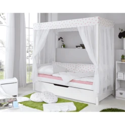 TiCAA Hemelbed Sterren Met Ladebed Wit Roze -Roba || Alvi || Pinolino Winkel ticaa hemelbed sterren met ladebed wit roze a227149 3