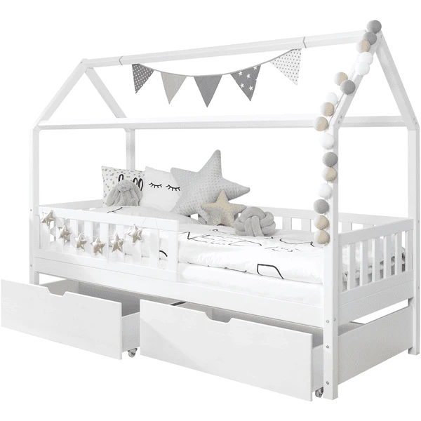 TiCAA Huisbed Droomhuis Met 5 Laden Aden En 2 Compartimenten 4 TiCAA Huisbed Droomhuis Met 5 Laden Aden En 2 Compartimenten - Afbeelding 2