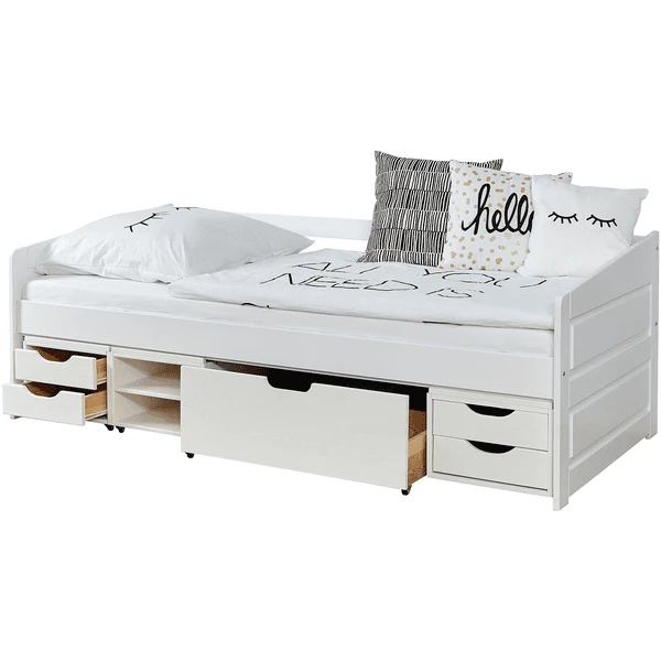 TiCAA Slaapbank Micki Beech Wit Met 4 Functionele Laden Aden 4 TiCAA Slaapbank Micki Beech Wit Met 4 Functionele Laden Aden - Afbeelding 2