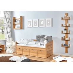 TiCAA Slaapbank Mini Micki Beuk Met 4 Lades Aden Incl. Matras -Roba || Alvi || Pinolino Winkel ticaa slaapbank mini micki beuk met 4 lades aden incl matras a303096 2