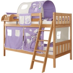 TiCAA Stapelbed Erni Beuk Naturel Horse Paars -Roba || Alvi || Pinolino Winkel ticaa stapelbed erni beuk naturel horse paars a327652 2