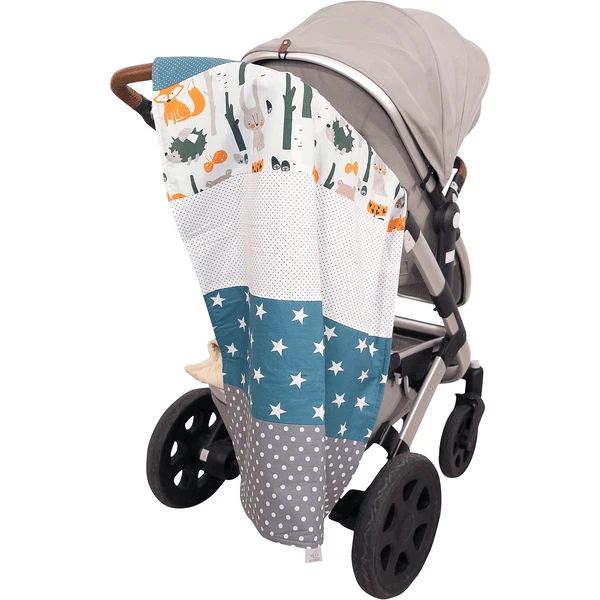 Ullenboom Baby Deken & Knuffeldoekje 100X140 Cm Bosdieren Petrol 6 Ullenboom Baby Deken & Knuffeldoekje 100X140 Cm Bosdieren Petrol - Afbeelding 4