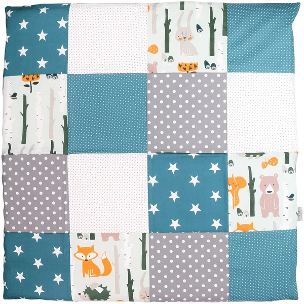 Ullenboom Babybeddenset Voor Bosdieren Petrol 80 X 80 Cm + 35 X 40 Cm + 35 X 40 Cm 4 Ullenboom Babybeddenset Voor Bosdieren Petrol 80 X 80 Cm + 35 X 40 Cm + 35 X 40 Cm - Afbeelding 2