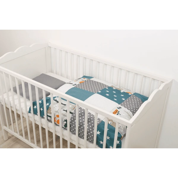 Ullenboom Babybeddenset Voor Bosdieren Petrol 80 X 80 Cm + 35 X 40 Cm + 35 X 40 Cm 6 Ullenboom Babybeddenset Voor Bosdieren Petrol 80 X 80 Cm + 35 X 40 Cm + 35 X 40 Cm - Afbeelding 4