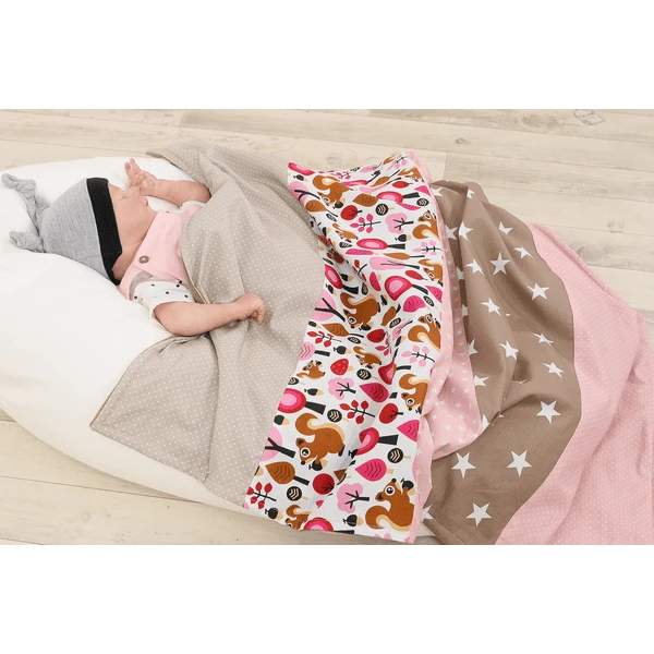 Ullenboom Deken 70x100cm Sand Eekhoorntjes 6 Ullenboom Deken 70x100cm Sand Eekhoorntjes - Afbeelding 4
