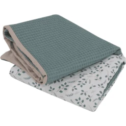 ULLENBOOM Kleedkussenhoes Wafel Floral Groen -Roba || Alvi || Pinolino Winkel ullenboom kleedkussenhoes wafel floral groen a378496 1