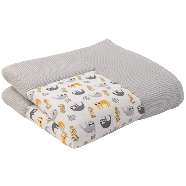 Ullenboom Kruipende Deken Wafel Pique Motief Grijs Luiaard 140x140 Cm 4 Ullenboom Kruipende Deken Wafel Pique Motief Grijs Luiaard 140x140 Cm - Afbeelding 2