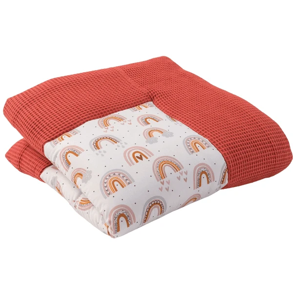 Ullenboom Kruipende Deken Wafel Pique Motief Roest Regenboog 100x100 Cm 4 Ullenboom Kruipende Deken Wafel Pique Motief Roest Regenboog 100x100 Cm - Afbeelding 2