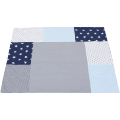 Ullenboom Patchwork Hoes Voor Aankleedkussen Blauw Lichtblauw Grijs 75x85 Cm