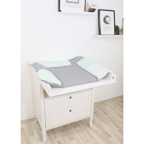 Ullenboom Patchwork Hoes Voor Aankleedkussen Olifant Mint Grijs 75x85 Cm 5 Ullenboom Patchwork Hoes Voor Aankleedkussen Olifant Mint Grijs 75x85 Cm - Afbeelding 3