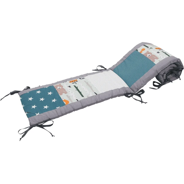 Ullenboom Patchwork-Nestje Voor Babybed 140x70 Cm Bosdieren Petrol (210 Cm Hoofddeel) 6 Ullenboom Patchwork-Nestje Voor Babybed 140x70 Cm Bosdieren Petrol (210 Cm Hoofddeel) - Afbeelding 4