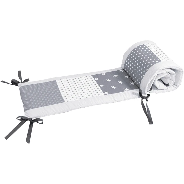 Ullenboom Patchwork-Nestje Voor Babybed 140x70 Cm Grijze Sterren (210 Cm Hoofddeel) 7 Ullenboom Patchwork-Nestje Voor Babybed 140x70 Cm Grijze Sterren (210 Cm Hoofddeel) - Afbeelding 5