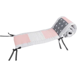 Ullenboom Patchwork-Nestje Voor Babybed 140x70 Cm Roze Grijs (210 Cm Hoofddeel)