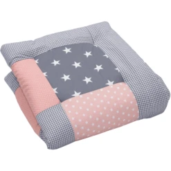 Ullenboom Peuterdeken & Boxkleed 80X80 Cm Roze Grijs -Roba || Alvi || Pinolino Winkel ullenboom peuterdeken amp boxkleed 80x80 cm roze grijs a314932 4