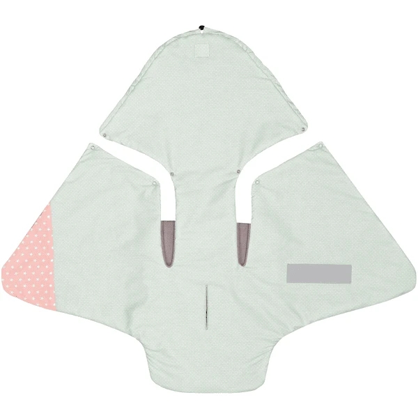 ULLENBOOM ® Wikkeldeken Olifant Mint Roze 98 X 98 X 2 Cm 4 ULLENBOOM ® Wikkeldeken Olifant Mint Roze 98 X 98 X 2 Cm - Afbeelding 2