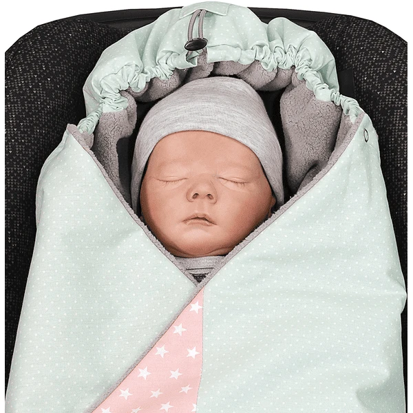 ULLENBOOM ® Wikkeldeken Olifant Mint Roze 98 X 98 X 2 Cm 6 ULLENBOOM ® Wikkeldeken Olifant Mint Roze 98 X 98 X 2 Cm - Afbeelding 4