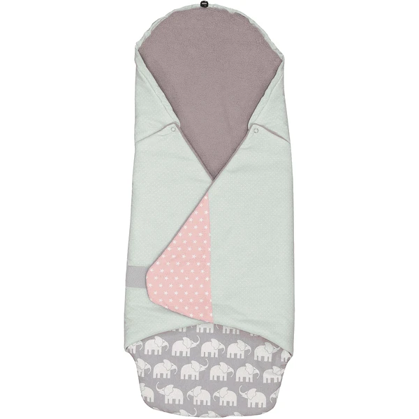 ULLENBOOM ® Wikkeldeken Olifant Mint Roze 98 X 98 X 2 Cm 3 ULLENBOOM ® Wikkeldeken Olifant Mint Roze 98 X 98 X 2 Cm