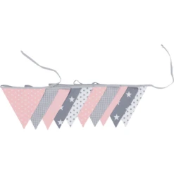 Ullenboom Wimperketting & Stof En Girl 325 Cm (10 Wimpels) Grijs Rosa -Roba || Alvi || Pinolino Winkel ullenboom wimperketting amp stof en girl 325 cm 10 wimpels grijs rosa a266676 2