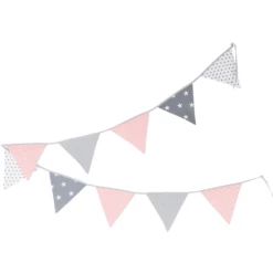 Ullenboom Wimperketting & Stof En Girl 325 Cm (10 Wimpels) Grijs Rosa -Roba || Alvi || Pinolino Winkel ullenboom wimperketting amp stof en girl 325 cm 10 wimpels grijs rosa a266676 3