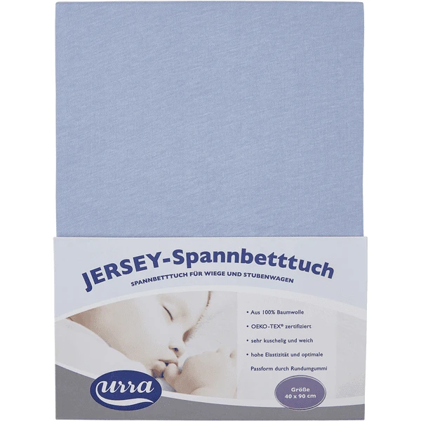 Urra Jersey Hoeslaken 40 X 90 Cm Blauw 4 Urra Jersey Hoeslaken 40 X 90 Cm Blauw - Afbeelding 2
