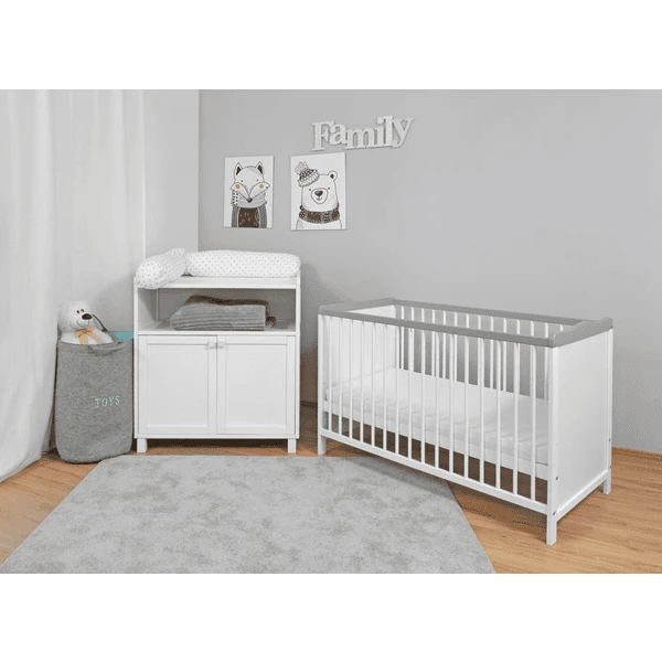 Urra Kinderkamerset 2st. Wit/grijs 60x120 Cm 3 Urra Kinderkamerset 2st. Wit/grijs 60x120 Cm